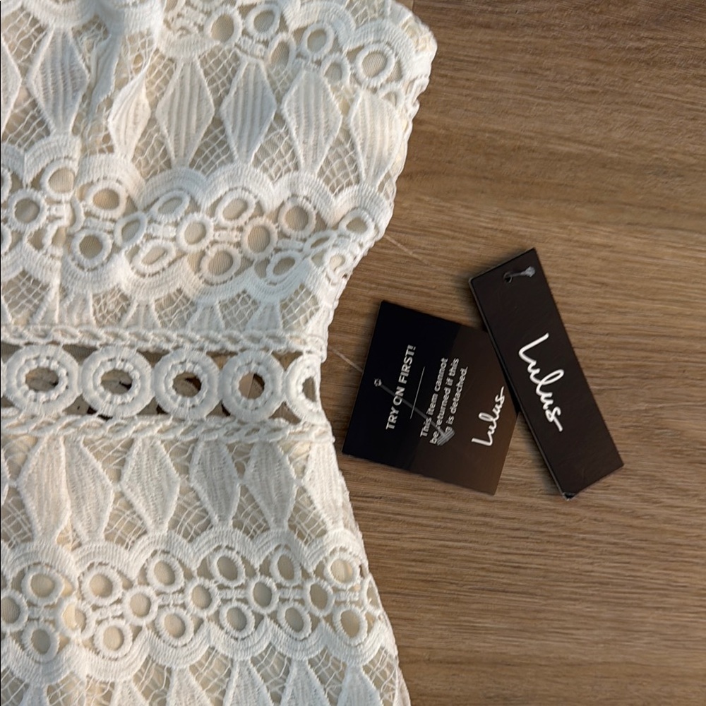 Lulus Kenna White Lace Fringe Midi Dress - Size XL NWT - Picture 14 of 16